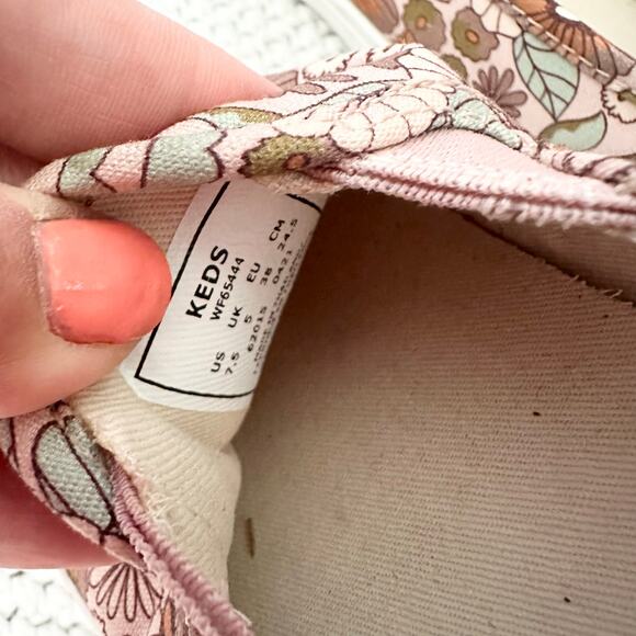 Keds Blush Pink Groovy Floral Print Double Decker Slip On Sneakers Talbots 7.5 - Picture 3 of 9